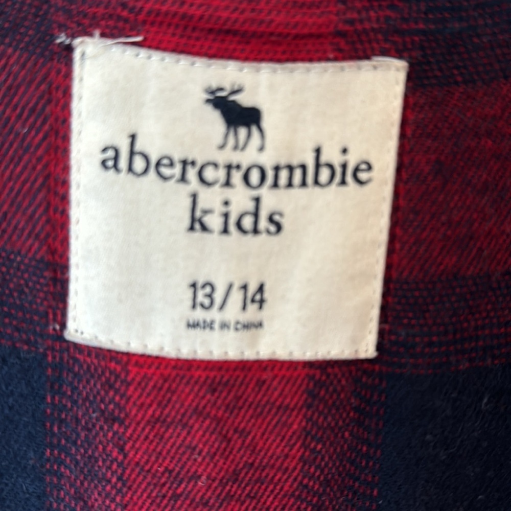 Abercrombie kids warm zip up w plaid interior Sherpa collar size 13/14 preppy - Picture 9 of 11